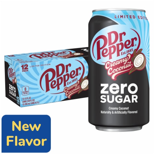 Dr Pepper Creamy Coconut Zero Sugar Soda - Cream Flavor