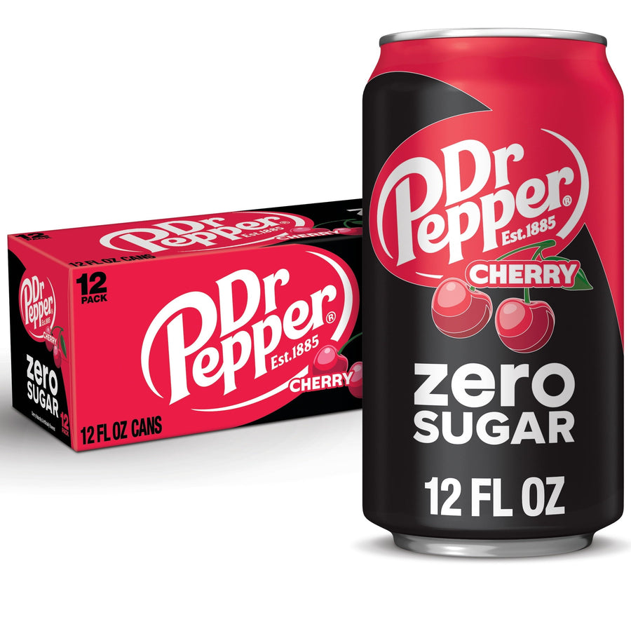 Dr Pepper Cherry Zero Sugar Soda - Cherry Pour